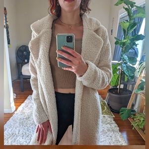 Shein white teddy coat